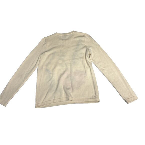 Escada Sweater Virgin Wool Embroidered Flowers Women's Size S FLAW - Picture 7 of 9